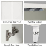 Tribesigns Buffet Cabinet Sideboard with Storage, 59.4-Inch White Storage Cabinet Modern Sideboard Buffet Table with Doors for Living Room Kitchen Dining Room Tribesigns