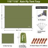 Unigear Hammock Rain Fly Waterproof Tent Tarp,13.1x9.8ft, UV Protection and PU 3000mm Waterproof, Lightweight for Camping, Backpacking and Outdoor Adventure Unigear