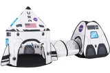 JOYIN White Rocket Ship Pop up Play Tent with Tunnel and Playhouse Kids Indoor Outdoor Spaceship Tent Set JOYIN