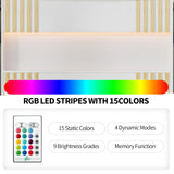 VOWNER Modern Reception Desk with Storage Drawers, 39.4" H Office Counter with LED Lighting, Secretary Desk with Power Outlets – Front Desk for Salon, Lobby – White (47.2" W x 18.9" D x 39.4" H) VOWNER