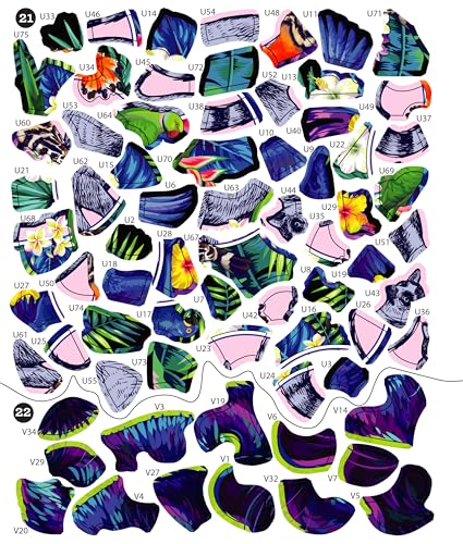 Brain Games - Sticker by Number: Neon Jungle (28 Images to Sticker) WoodArtSupply