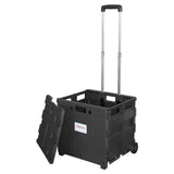 Office Depot Mobile Folding Cart With Lid, 16in.H x 18in.W x 15in.D, Black, 50801 Office Depot