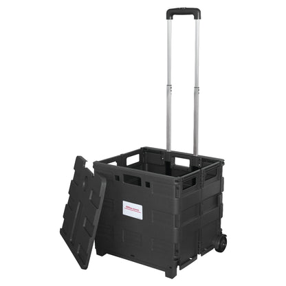 Office Depot Mobile Folding Cart With Lid, 16in.H x 18in.W x 15in.D, Black, 50801 - WoodArtSupply