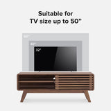 mopio Ensley TV Stand, Mid Century Modern TV Stand for 55/60/65 inch TV, Farmhouse TV Stand, Entertainment Center with Storage, TV and Media Consol for Living Room (Walnut, 46") mopio