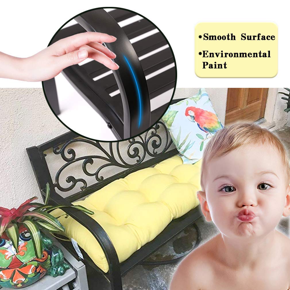 Garden Bench Outdoor Bench Patio Bench for Outdoors Metal Porch Clearance Work Entryway Steel Frame Furniture for Yard FDW