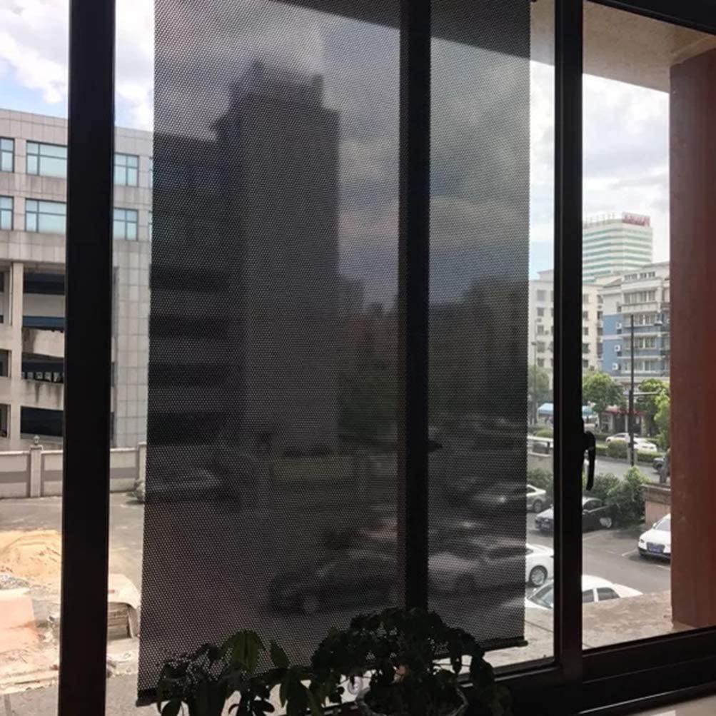 Blackout Blind Curtains with Suction Cups for Windows No Drill Cordless Blinds Temporary Portable Roller Shades UV Protection Window Shades for Home,Office,Bedroom,Door,Blackout (23''W x49''H, Black) Wakauto