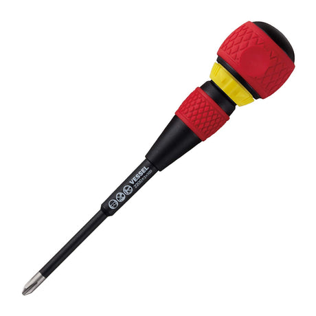 VESSEL BALL GRIP Ratchet Screwdriver (+2x100(4") J) VESSEL