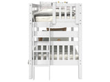 Bedz King Bunk Beds Twin over Twin Mission Style with End Ladder, White Bedz King