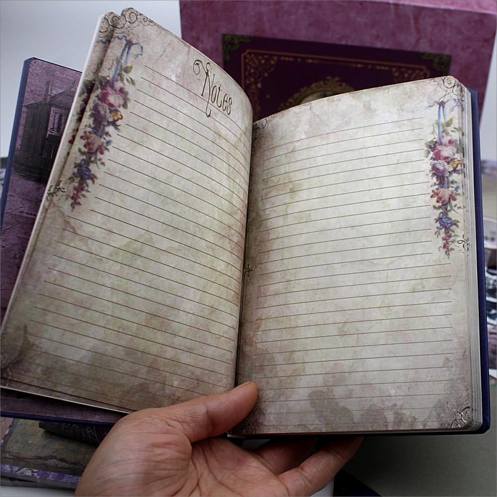 Diuhofart Ultimate Vintage Scrapbook Supplies, Junk Journal Kit - A6 Retro Notebook, Aesthetic Stationery Supplies, Craft Gift Set for Women, Perfect for Journaling, Scrapbooking Diuhofart