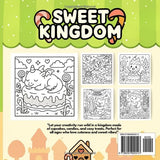 Sweet Kingdom Coloring Book: 40 Sweet and Comfy Cute Candy-Themed Coloring Pages for Adults and All Ages Majosta