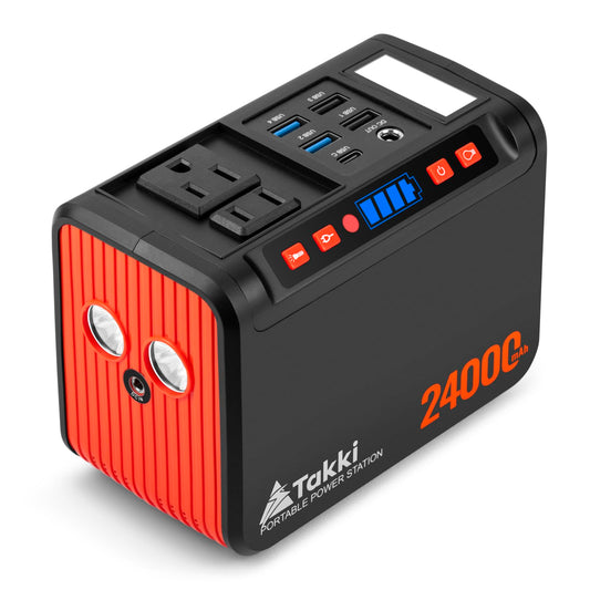 Takki Portable Power Station 88Wh Solar Generator Power Bank with 110V AC DC USB Ports LED Flashlight for Camping Home Emergency Power Backup(Solar Panel Not Included) - WoodArtSupply