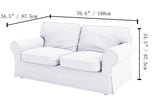 Cotton Ektorp Loveseat Cover Replacement is Made Compatible for IKEA Ektorp Loveseat Sofa Slipcover(White Loveseat) Custom Slipcover Replacement