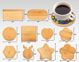 Lanyani 10pcs Wooden Assorted Shapes Mosaic Bases for DIY Mosaic Coaster Kit, with Wooden Surface for Handcrafted Glass Mosaic Tiles Crafts for Adults and Kids Lanyani