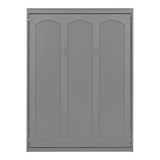 Merax Full Size Murphy Bed, Wood Full Murphy Cabinet Bed with Shelves, for Home Office or Small Room, Gray Merax