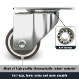 ANDUTEES 1 inch Caster Wheels Set of 4, Low Profile Wheels for Furniture, No Noise Mini Swivel Rubber Casters, with 360 Degree Top Plate for Small Furniture ANDUTEES