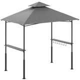 Grill Gazebo 8'x 5' Outdoor Grill Canopy BBQ Gazebo w/Air Vent, Barbecue Gazebo Canopy with 7 Hook Tools for Patio Backyard Barbecue Picnic, Grey FUNG YARD