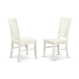 East West Furniture Weston Dining Room Slat Back Wood Seat Chairs, Set of 2, WEC-WHI-W East West Furniture