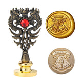 Karhood Quill Pen and Ink Set - Feather Calligraphy Dip Pen with Wax Seal Stamp Kit and 5 Nibs (Red) Karhood