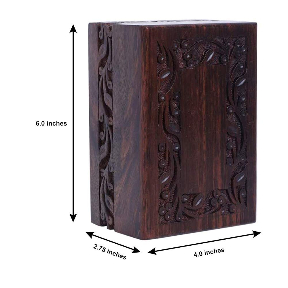 S.B.ARTS Wooden Keepsake Urn Box, Cremation Urns for Human Ashes, Handcarved Decorative Memorial Urn, Wood Casket Urn for Pets, Cat, Infant, Adult S.B.ARTS