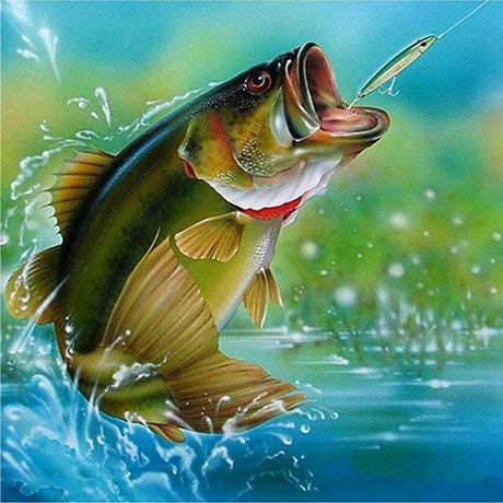 Acudotr Diamond Painting Kits for Adults, 5D DIY Diamond Art Kits for Beginners, Full Drill Diamond Painting Kits for Home Wall Decor, Fishing, 12x12 Inch Acudotr