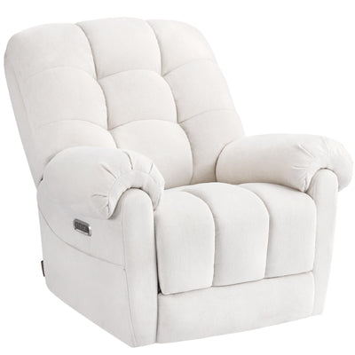 EONIX Mordern Massage Rocker Recliner Chair, Dual Motor Power Rocking Recliners for Small Spaces, Lazy Boy Recliner Chair with Heat and Massage for Living Room, Bedroom, Study, Pearl White