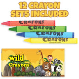 ArtCreativity 12 Pack Zoo Animal Mini Coloring Books for Kids with 12 Crayon Packs – Jungle Safari Party Favors, Wild One Birthday goodie bags stuffers, Classroom Prizes, Activity Set for Toddlers ArtCreativity