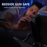 HOLEWOR Gun Safe, Biometric Gun Safe for Handgun Drop Down Pistol Safe Mounted Single Handgun Safe with Fingerprint, Passcode, Key Access for Nightstand, Desk, Bedside HOLEWOR