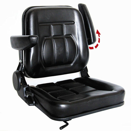 Universal Tractor Seat, Lawn Mower Seat with Armrests Replacement, Forklift Seats for Excavator Backhoe Dozer Skid Loader, 16.9x15.75in Skid Seat (Color : Black, Size : 9x11in) Jueraori