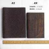 Fishknow Leather Refillable Notebook,Vintage Leather Journal Diary Journal,7 x 5 IN A6 Binder Notebook (Dark Brown) Fishknow
