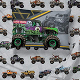 Jay franco Monster Jam MJ Life 4 Piece Twin Bed Set-Includes Reversible Comforter&Sheet Set-Bedding Features Grave Digger, Max-D, Megalodon-Super Soft Microfiber-(Official Monster Jam Product) Jay Franco