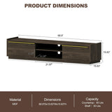 BELLEZE 69" TV Stand for TVs up to 75", Media Entertainment Center with 2-Tier Open Shelves and 2 Storage Cabinets, Wood Console Table for Living Room, Bed Room - Cayden (Brown) BELLEZE