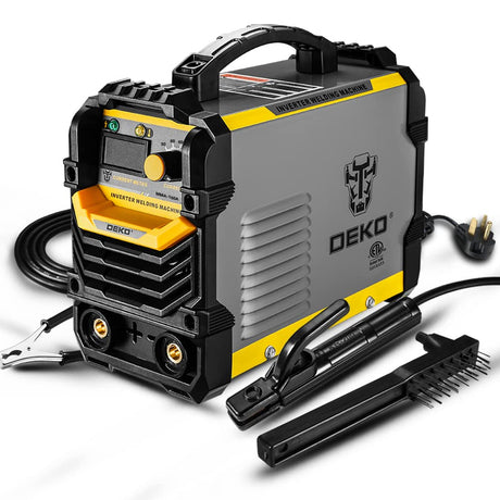DEKOPRO 110/220V MMA Welder,160A ARC Welder Machine IGBT Digital Display LCD Hot Start Welder with Electrode Holder,Work Clamp, Input Power Adapter Cable and Brush DEKOPRO