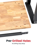 Workbench for Garage 48 Inch Work Bench Table Adjustable Height Rubberwood Tabletop Work Table with Power Outlets for Woodworking Shop Home Office Electronic Cutting Wood ENJOYWOOD