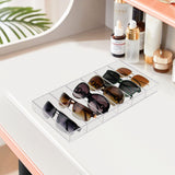 Weiai Acrylic Sunglass Organizer, Eyeglass Case Storage with 6 Slots for Multiple Glasses - 2 Pack, Clear Weiai