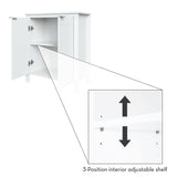 RiverRidge Madison Two Door Floor Bathroom Storage Cabinet Freestanding Linen Cabinet with 3 Shelves and Double Doors Bathroom Cabinet for Towel Storage RiverRidge