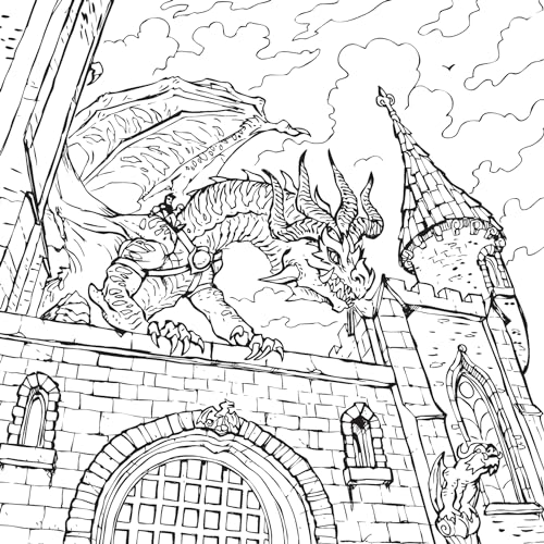 Dragon Riders: A Fantasy Coloring Book (Dover Adult Coloring Books) WoodArtSupply