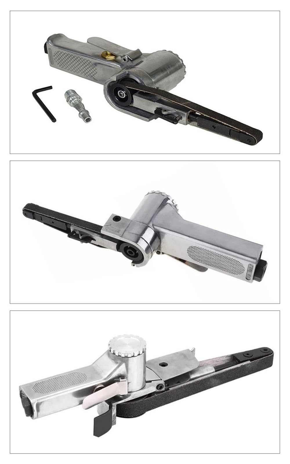 Mini Air Belt Sander, Pneumatic Handheld Angle Grinder Tool for Wood Metal Sanding Grinding (330x10mm) LSLANSOON