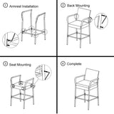 Sundale Outdoor Wicker Bar Stool Set of 4, Patio Counter Height Pub Chair with Arms, High Top Rattan Barstool, Cushion Red, All-Weather Outdoor Rattan Furniture - Steel, Brown Sundale Outdoor