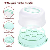 Ohuhu Cake Carrier with Lid and Handle, BPA-Free Cake Containers Cake Holder for 10 inch Cake with 2 Handles Cupcake Carrier - Plastic Cover Two Sided Base for Transport Pies Nuts Fruit Perfect Gifts Ohuhu