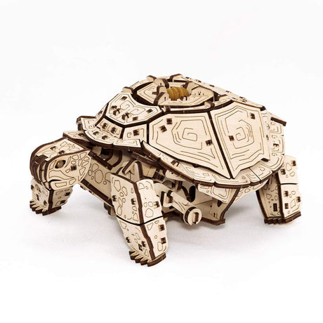 3D Puzzles for Adults DIY Wooden Turtle 3D Puzzle Model Kit with Wind-Up Mechanism & Rubber Band Engine 3D Puzzles for 15 yrs Above & Adults Model Building Kits by Eco Wood Art 269pcs EWA Eco-Wood-Art