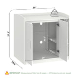 Amunrbrek Litter Robot Enclosure, Litter Robot Cabinet, Modern Automatic Litter Box Enclosure Cover for Litter Robot 3 & 4 (White, Front Entry) amunrbrek