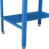 Global Industrial Flat Top Shop Desk w Pigeonhole Compartments, 34-1/2"W x 30" D x 38 to 42-1/2"H, Blue Global Industrial