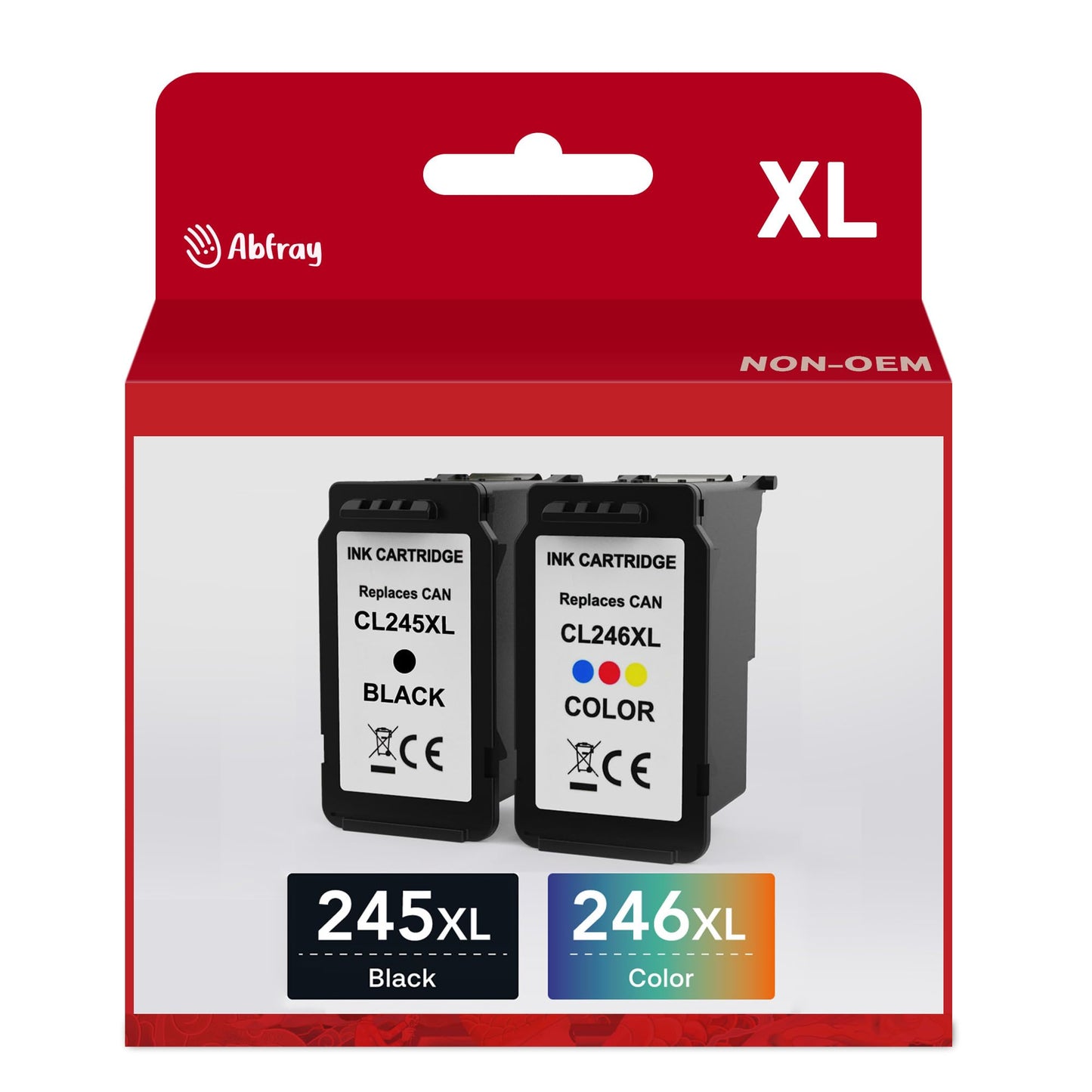 Abfray Remanufactured Ink Cartridge Replacement for Canon 245XL 246XL for PIXMA MG2420 MG2520 MG2522 MG2525 MG2920 MG2922 MG2924 MG3020 TR4520 1245 Printer (1 Black, 1 Color, 2 Pack)