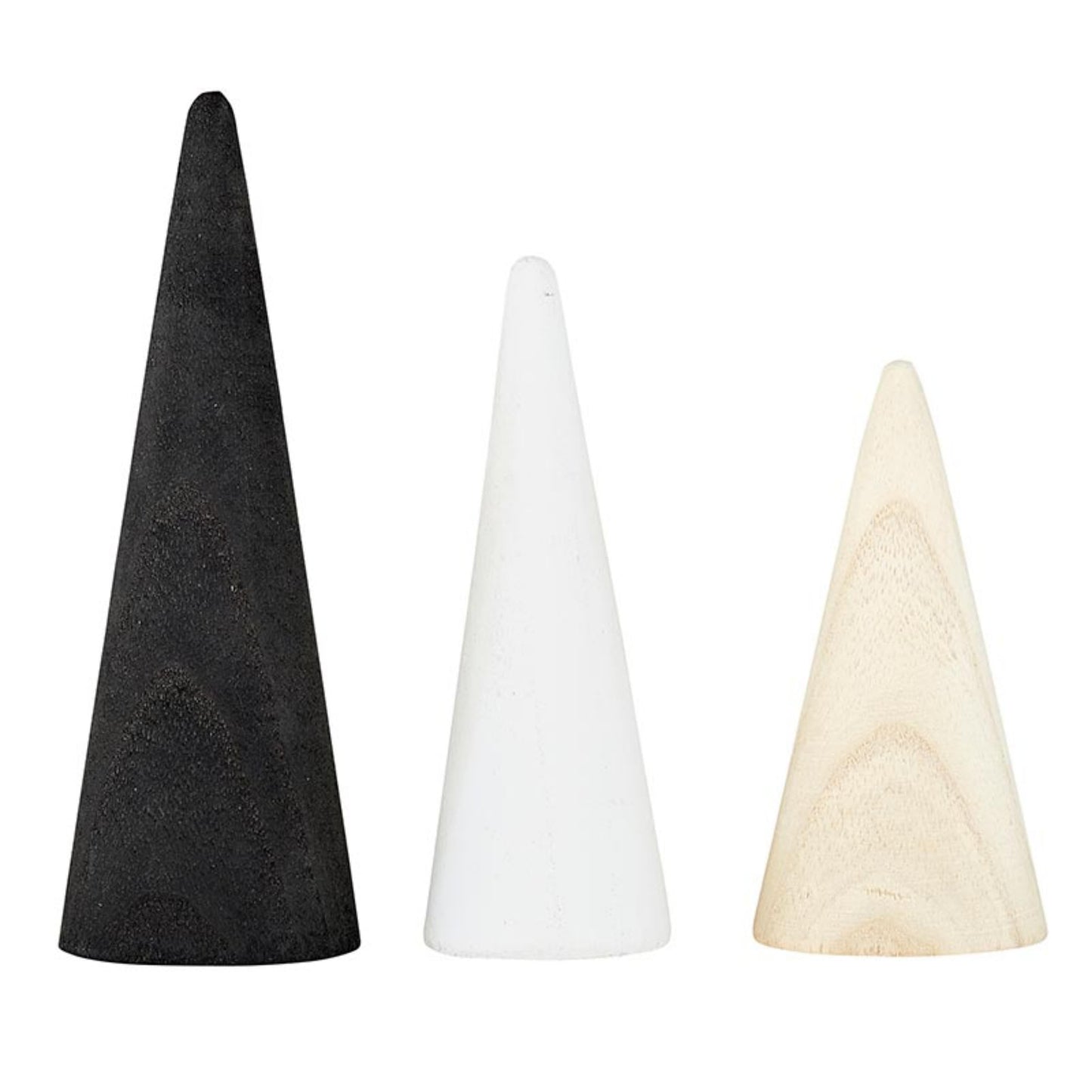 Santa Barbara Design Studio Cone Tree Pawlonia Wood Simple Christmas Décor, 3-Count, Natural