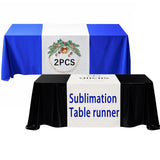 2 PCS Sublimation table banner 72" x 24" White 100% polyester table runner Sublimation Blanks personalized table runner with logo,Table Decor, Party Decor, Vendor Booth, Blank Banner (2 PCS) ARKBAODAN