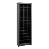 Prepac Elegant Black Shoe Storage Cabinet, Space-Saving Solution with Cubbies for 36 Pairs, 13"D x 23.5" W x 72.5" H Prepac