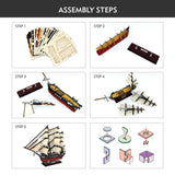 CubicFun 3D Ship Puzzles for USS Constitution Sailing Boat Models for Adults and Teens Toys, 193 Pieces CubicFun