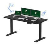 FLEXISPOT 71 x 32 Inch Dual Motor Standing Desk, Computer Desk with Memory Controller, Home Office Desk with Splice Board (Black Frame + 71" Black Desktop, 2 Packages) FLEXISPOT