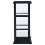 Coaster Home Furnishings Cyclamen 34-inch 3-Tier Clear Tempered Glass Curio Cabinet Display Case with Shelving Black 950179 Coaster Fine Furniture