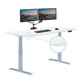 Vari ComfortEdge Electric Standing Desk Adjustable Height, 72x30 White Desk - Gaming & Adjustable Work Table,Sloped Ergonomic Front Edge - Varidesk Vari